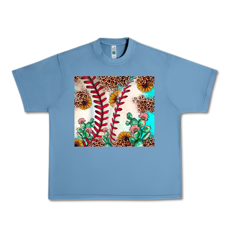 Baseball Leopard Turquoise Cactus Sunflower Urban Heavy Tee by JahusDesignShop | Teevron