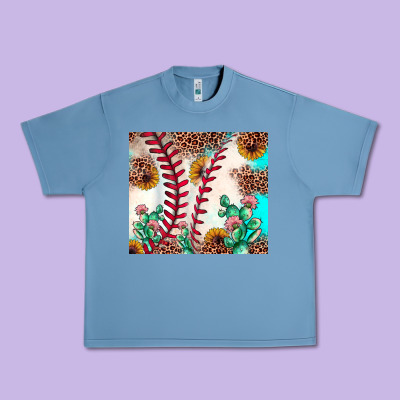 Baseball Leopard Turquoise Cactus Sunflower Urban Heavy Tee Designed By Jahusdesignshop
