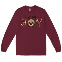 Burgundy joy reindeer Long Sleeve Tee - AdoDesignShop