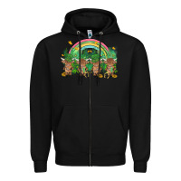 Black st patrick's day baby highland cow Zipper Hoodie - MaliasSmallBusiness