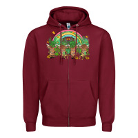 Burgundy st patrick's day baby highland cow Zipper Hoodie - MaliasSmallBusiness