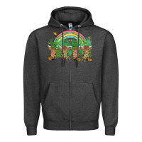 Charcoal Heather st patrick's day baby highland cow Zipper Hoodie - MaliasSmallBusiness