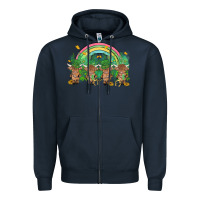 Navy st patrick's day baby highland cow Zipper Hoodie - MaliasSmallBusiness