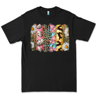 Black Easter Brushstroke With Quail Eggs Daisy And Bunny Premium Tee - RanaPortraitStore