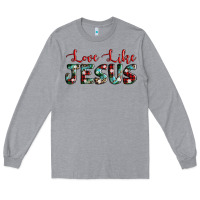 Heather Grey love like jesus Long Sleeve Tee - AdoDesignShop