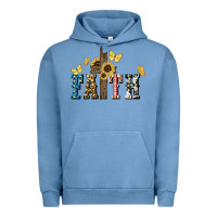 Pigment Pebble Blue Faith USA sunflower 4th of july Urban Hoodie - HowdyJamesFarm