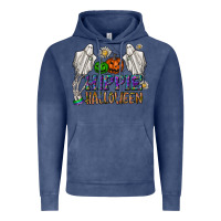 Vintage Denim hippie halloween Vintage Hoodie - CowhideDigitalArt