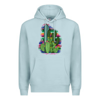Blue Mist Western Serape Cactus Premium Hoodie - Bettercallsaul
