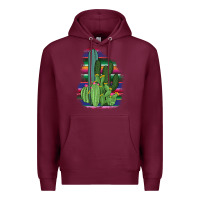 Burgundy Western Serape Cactus Premium Hoodie - Bettercallsaul