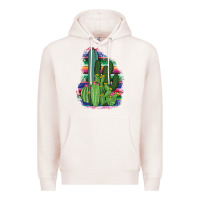 Pale Pink Western Serape Cactus Premium Hoodie - Bettercallsaul