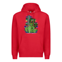 Red Western Serape Cactus Premium Hoodie - Bettercallsaul
