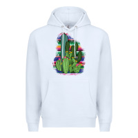 White Western Serape Cactus Premium Hoodie - Bettercallsaul