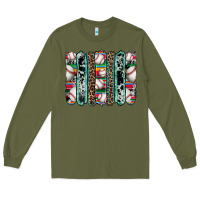 Army Green baseball serape cowhide turquoise leopard glitter  brushstrokes Long Sleeve Tee - Artiststas