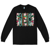 Black baseball serape cowhide turquoise leopard glitter  brushstrokes Long Sleeve Tee - Artiststas