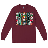 Burgundy baseball serape cowhide turquoise leopard glitter  brushstrokes Long Sleeve Tee - Artiststas