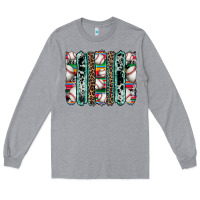 Heather Grey baseball serape cowhide turquoise leopard glitter  brushstrokes Long Sleeve Tee - Artiststas