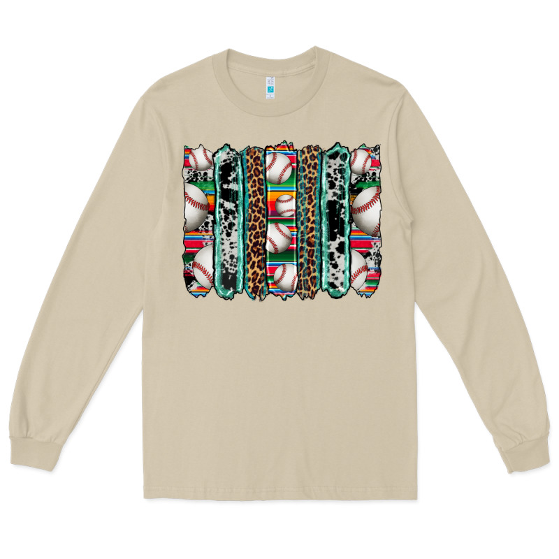 Baseball Serape Cowhide Turquoise Leopard Glitter  Brushstrokes Long Sleeve Tee by Artiststas | Teevron