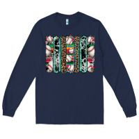 Navy baseball serape cowhide turquoise leopard glitter  brushstrokes Long Sleeve Tee - Artiststas