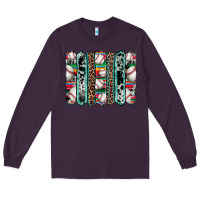 Plum baseball serape cowhide turquoise leopard glitter  brushstrokes Long Sleeve Tee - Artiststas