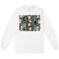White baseball serape cowhide turquoise leopard glitter  brushstrokes Long Sleeve Tee - Artiststas