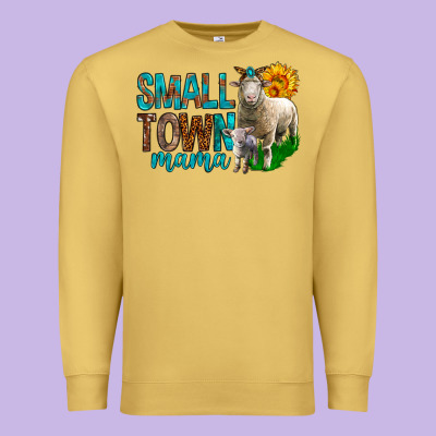 Small Town Mama With Sheeps Premium Sweatshirt Designed By Bundleandbundleshop