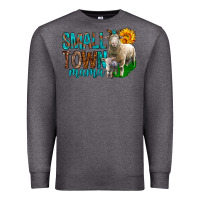 Charcoal Heather Small Town Mama With Sheeps Premium Sweatshirt - BundleAndBundleShop
