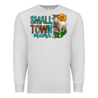 Dove Grey Small Town Mama With Sheeps Premium Sweatshirt - BundleAndBundleShop
