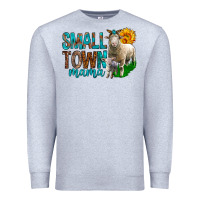 Heather Grey Small Town Mama With Sheeps Premium Sweatshirt - BundleAndBundleShop