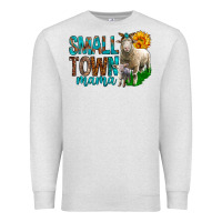 Oatmeal Heather Small Town Mama With Sheeps Premium Sweatshirt - BundleAndBundleShop