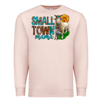 Pale Pink Small Town Mama With Sheeps Premium Sweatshirt - BundleAndBundleShop