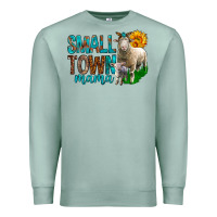 Seafoam Small Town Mama With Sheeps Premium Sweatshirt - BundleAndBundleShop