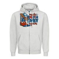 Dove Grey make america cowboy again Zipper Hoodie - MaliasSmallBusiness