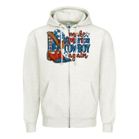 Oatmeal Heather make america cowboy again Zipper Hoodie - MaliasSmallBusiness