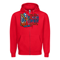 Red make america cowboy again Zipper Hoodie - MaliasSmallBusiness