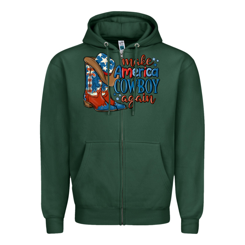Make America Cowboy Again Zipper Hoodie by MaliasSmallBusiness | Teevron