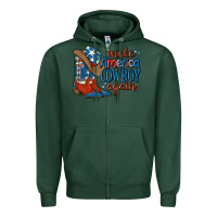 Sports Green make america cowboy again Zipper Hoodie - MaliasSmallBusiness