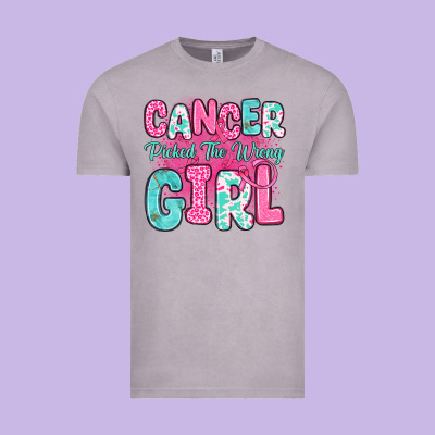 Cancer Picked The Wrong Girl Vintage Tee Designed By Jahusdesignshop
