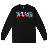 Black xoxo with cow Long Sleeve Tee - AdoDesignShop