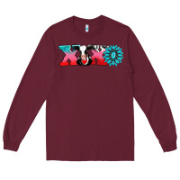 Burgundy xoxo with cow Long Sleeve Tee - AdoDesignShop