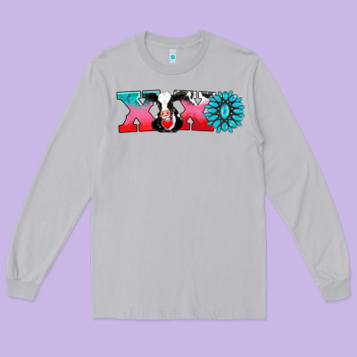 Xoxo With Cow Long Sleeve Tee Designed By Adodesignshop