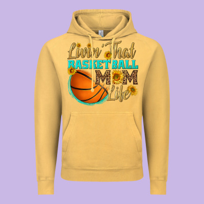 Livin' That Basketball Mom Life Vintage Hoodie Designed By Hra Design Shop