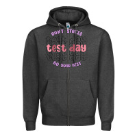 Charcoal Heather dont stress test day do your best Zipper Hoodie - MaliasSmallBusiness