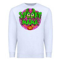 White Spooky Mama Premium Sweatshirt - BundleAndBundleShop