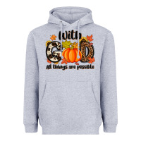 Heather Grey with god all things are possible Heavyweight Hoodie - MaliasSmallBusiness
