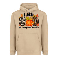 Mushroom with god all things are possible Heavyweight Hoodie - MaliasSmallBusiness