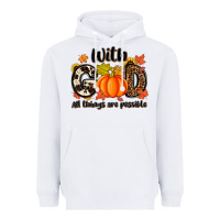 White with god all things are possible Heavyweight Hoodie - MaliasSmallBusiness