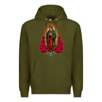 Army Green Our Lady of Guadalupe Premium Hoodie - Bettercallsaul
