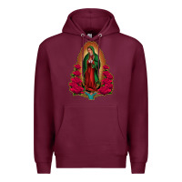 Burgundy Our Lady of Guadalupe Premium Hoodie - Bettercallsaul