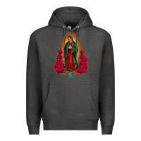 Charcoal Heather Our Lady of Guadalupe Premium Hoodie - Bettercallsaul
