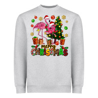 Heather Grey flamingo merry christmas Heavyweight Sweatshirt - AdoDesignShop
